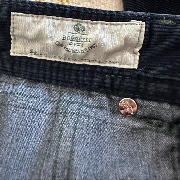 Luigi Borrelli Slim-Fit Navy Corduroy Cotton 5-Pocket Pants - Picture 11 of 12